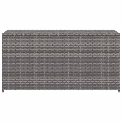 Szürke polyrattan kerti tárolóláda 120 x 50 x 60 cm