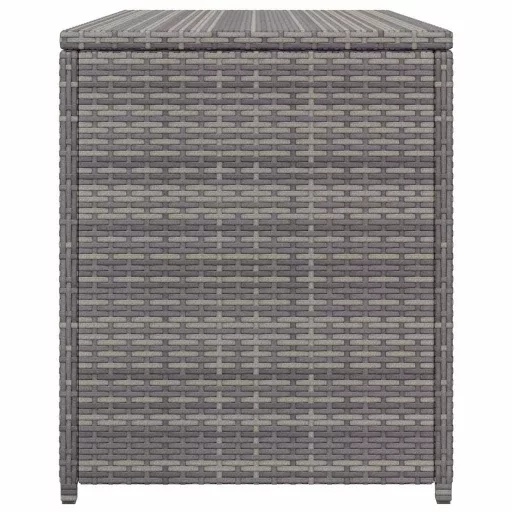 Szürke polyrattan kerti tárolóláda 120 x 50 x 60 cm