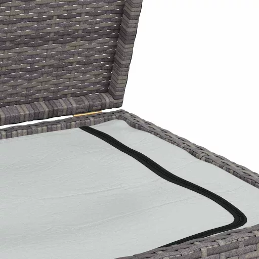 Szürke polyrattan kerti tárolóláda 120 x 50 x 60 cm