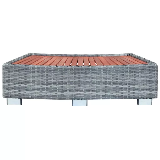 Szürke polyrattan spa fellépő 92 x 45 x 25 cm