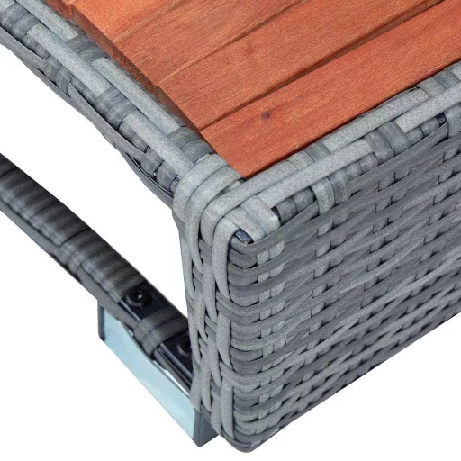 Szürke polyrattan spa fellépő 92 x 45 x 25 cm