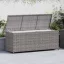 Szürke polyrattan kerti tárolóláda 150 x 50 x 60 cm