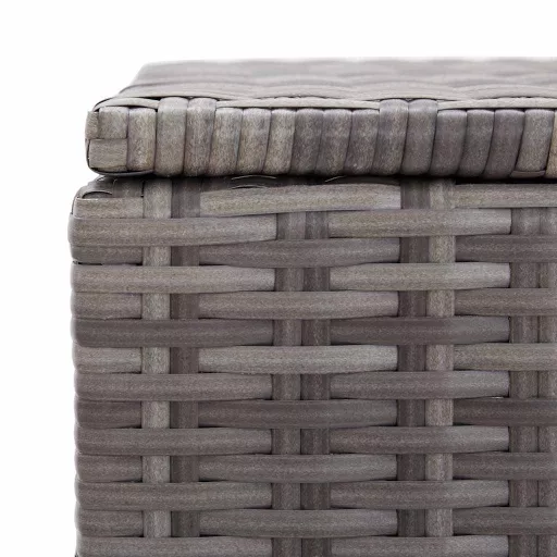 Szürke polyrattan kerti tárolóláda 150 x 50 x 60 cm