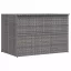 Szürke polyrattan kerti tárolóláda 150 x 100 x 100 cm