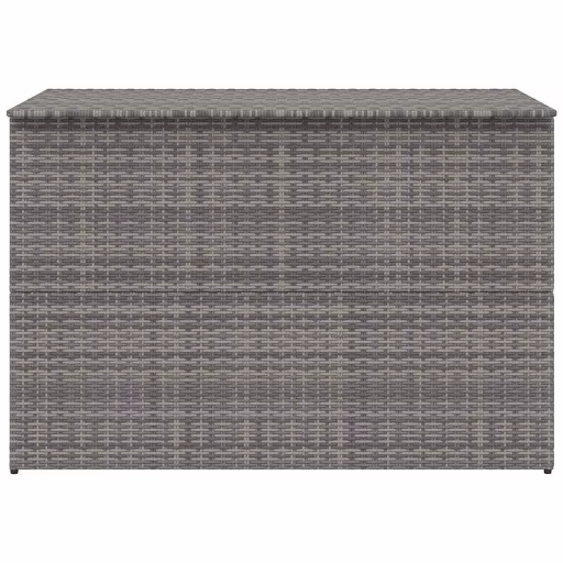 Szürke polyrattan kerti tárolóláda 150 x 100 x 100 cm