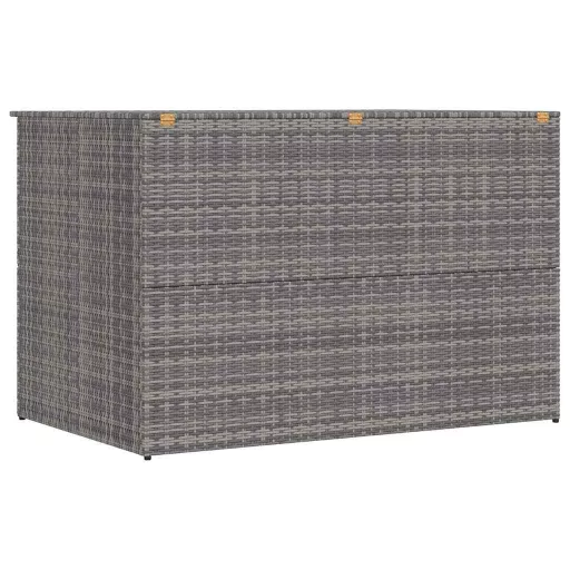 Szürke polyrattan kerti tárolóláda 150 x 100 x 100 cm