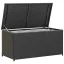 Fekete polyrattan kerti tárolóláda 100 x 50 x 50 cm