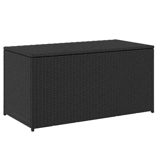 Fekete polyrattan kerti tárolóláda 100 x 50 x 50 cm