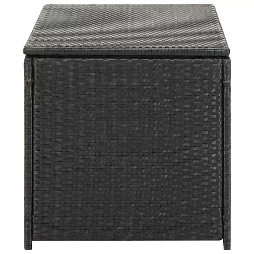 Fekete polyrattan kerti tárolóláda 100 x 50 x 50 cm