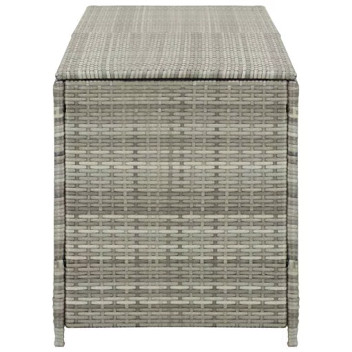Szürke polyrattan kerti tárolóláda 200 x 50 x 60 cm