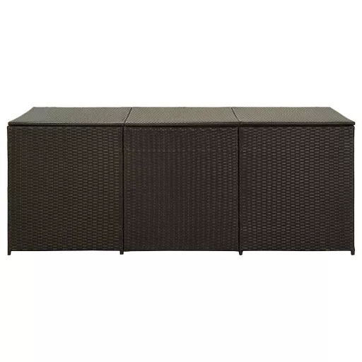 Barna polyrattan kerti tárolóláda 180 x 90 x 70 cm
