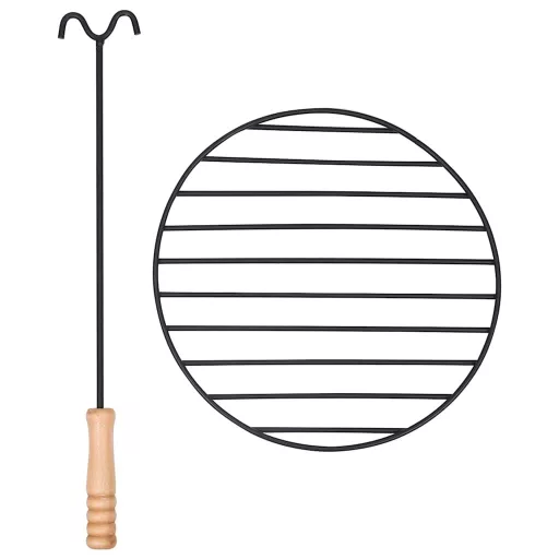 Rozsdamentes acél kültéri tűztál grillráccsal 76 cm