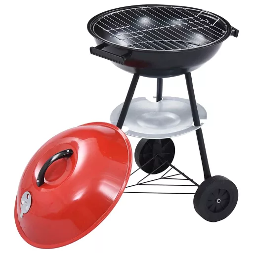Hordozható XXL faszenes gömbgrill kerekekkel 44 cm