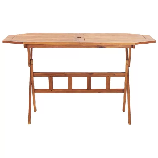 Tömör akácfa összecsukható kerti asztal 135 x 85 x 75 cm
