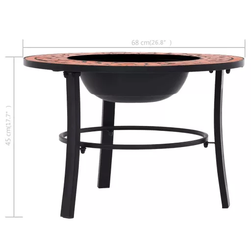 Terrakotta kerámia mozaik tűztál 68 cm