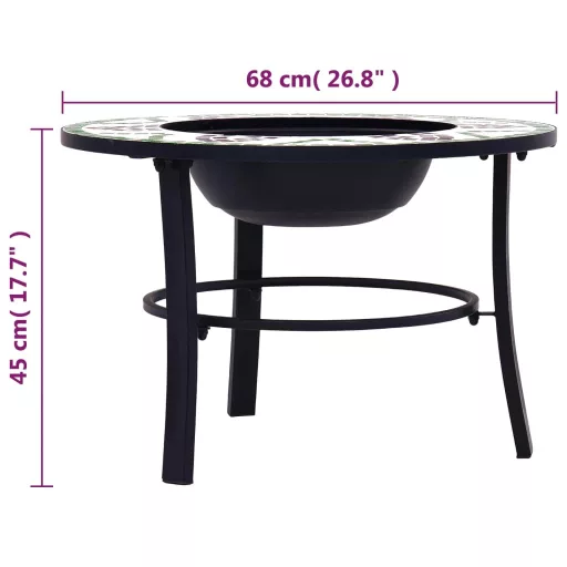 Zöld kerámia mozaik tűztál 68 cm