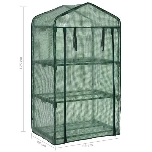Háromszintes mini melegház 69 x 49 x 125 cm
