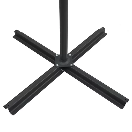 Azúrkék konzolos napernyő LED-del és acélrúddal 250x250 cm
