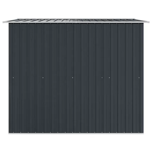 Antracitszürke acél kerti fészer 257 x 205 x 178 cm