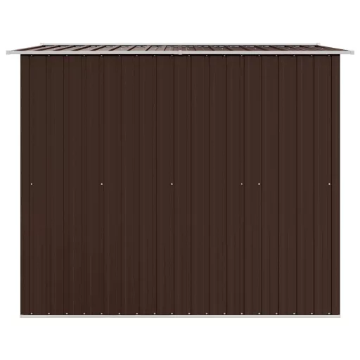 Barna acél kerti fészer 257 x 205 x 178 cm