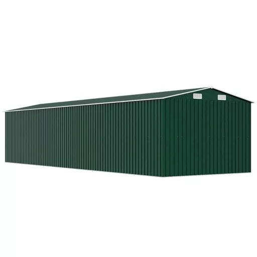 Zöld horganyzott acél kerti fészer 257 x 779 x 181 cm