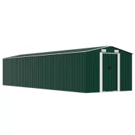Zöld horganyzott acél kerti fészer 257 x 990 x 181 cm