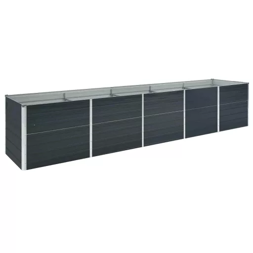 Antracitszürke horganyzott acél kerti magaságyás 400x80x45 cm