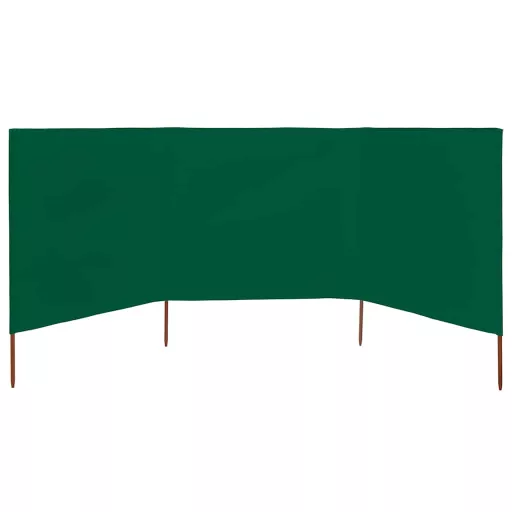 3 paneles zöld szövet szélfogó 400 x 80 cm