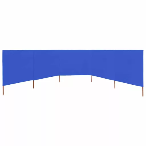 Azúrkék szövet 5-paneles szélfogó 600 x 80 cm
