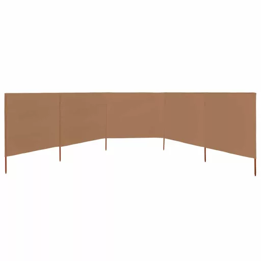 Tópszínű 5 paneles szövet szélfogó 600 x 120 cm