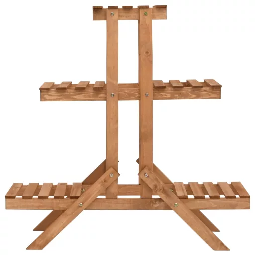 Fenyőfa virágtartó állvány 83 x 25 x 83 cm
