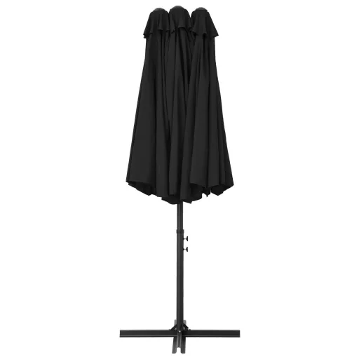 Fekete kültéri napernyő alumíniumrúddal 460 x 270 cm