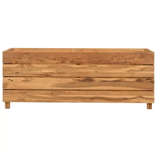Újrahasznosított tíkfa és acél magaságyás 100 x 40 x 38 cm