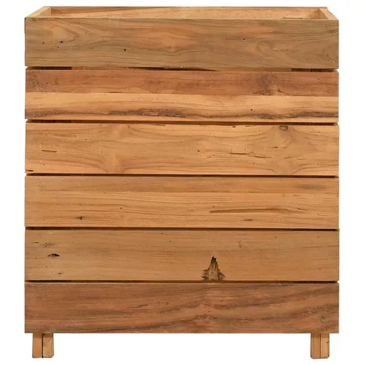 Újrahasznosított tíkfa és acél magaságyás 50 x 40 x 55 cm