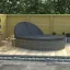 2 személyes szürke polyrattan kerti napozóágy párnával