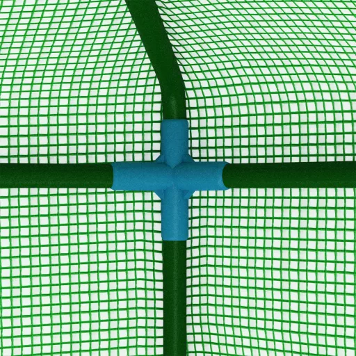 Acél melegház polcokkal 227 x 223 cm