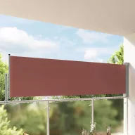 Barna behúzható oldalsó teraszi napellenző 100 x 300 cm