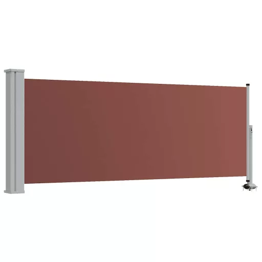 Barna behúzható oldalsó teraszi napellenző 100 x 300 cm