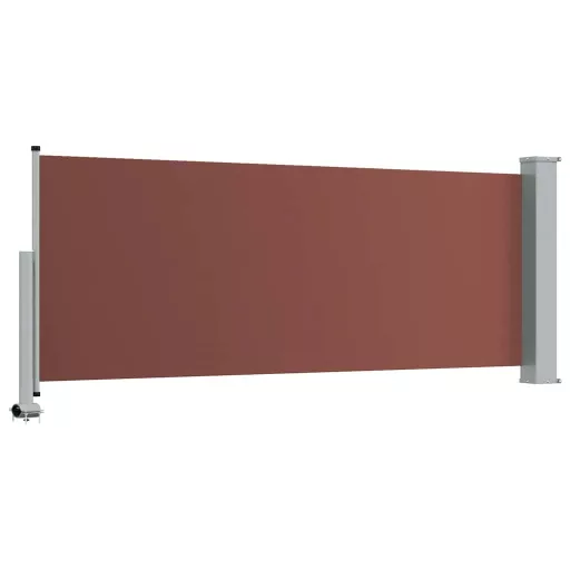 Barna behúzható oldalsó teraszi napellenző 100 x 300 cm