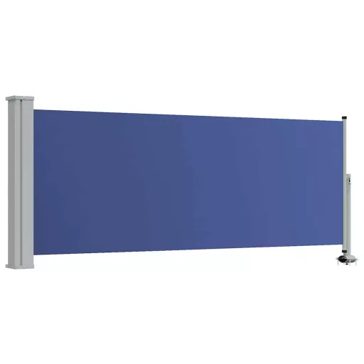 Kék behúzható oldalsó teraszi napellenző 100 x 300 cm