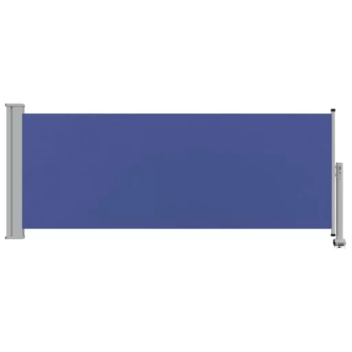 Kék behúzható oldalsó teraszi napellenző 100 x 300 cm