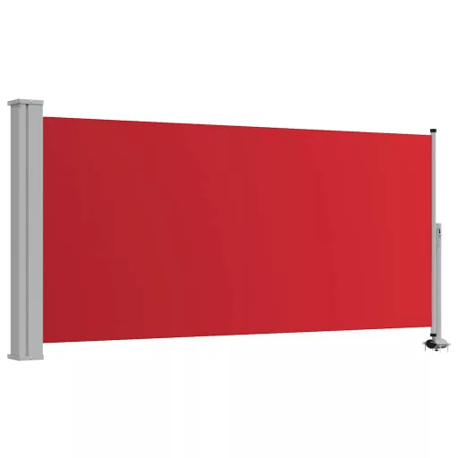 Piros behúzható oldalsó teraszi napellenző 120 x 300 cm