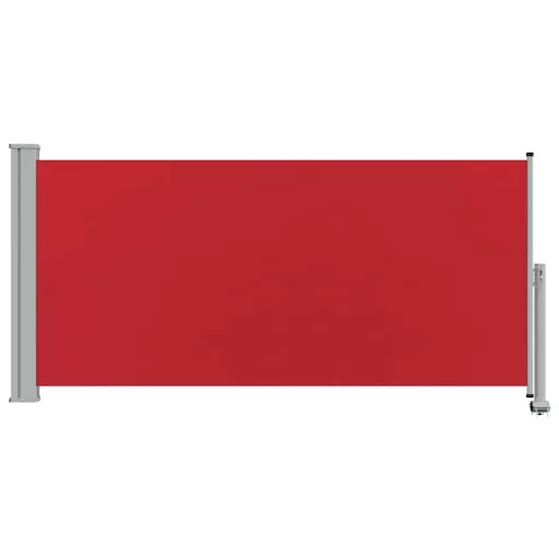 Piros behúzható oldalsó teraszi napellenző 120 x 300 cm