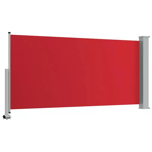 Piros behúzható oldalsó teraszi napellenző 120 x 300 cm