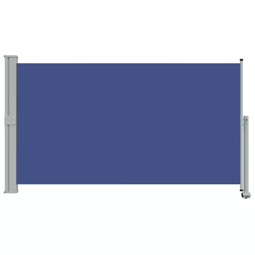 Kék behúzható oldalsó teraszi napellenző 140 x 300 cm