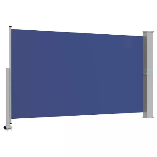 Kék behúzható oldalsó teraszi napellenző 140 x 300 cm