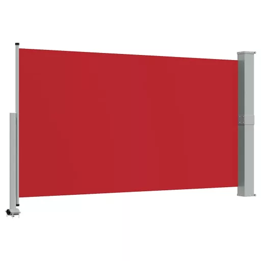Piros behúzható oldalsó teraszi napellenző 140 x 300 cm