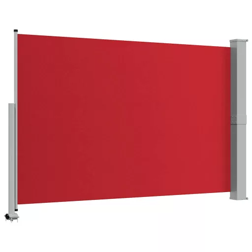 Piros behúzható oldalsó terasz napellenző 160 x 300 cm