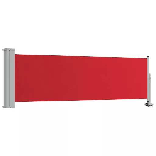 Piros kihúzható oldalsó terasz napellenző 80 x 300 cm