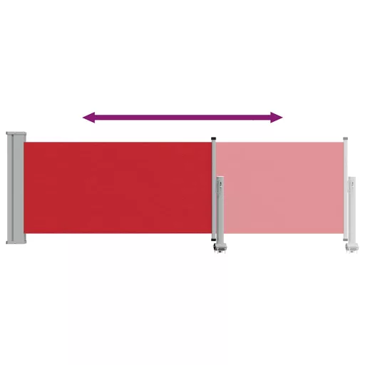 Piros kihúzható oldalsó terasz napellenző 80 x 300 cm